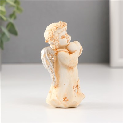 Фигурка полистоун «Ангел в цветочном платье и венке с серебристыми крыльями», 8.5 см, МИКС