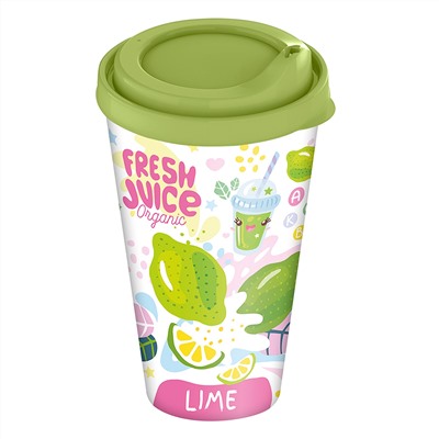 Стакан с крышкой 550 мл с декором "Fresh Juice" (микс) 223110290/00