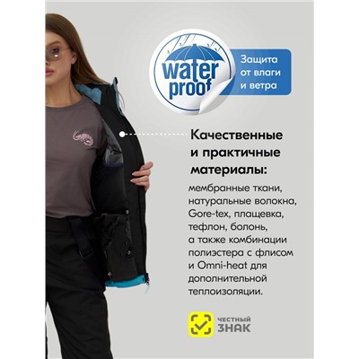 Горнолыжный костюм женский зимний синего цвета 0027S