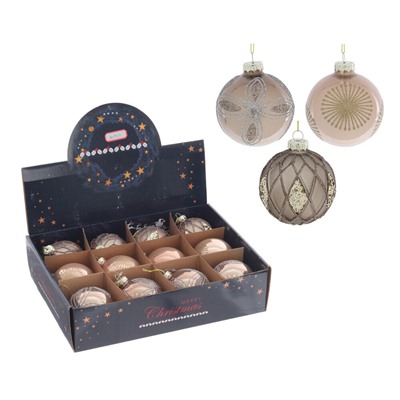 GAEM Набор из 12шт Украшение новогоднее "Шар", D 8 см, L35 W25 H9 см