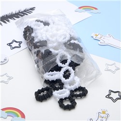 Резинки для волос «Махрушка», набор 100 шт., классика, 3 см, чёрно-белые