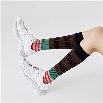 Retro fashionable sports socks for men and women, gradient, internet celebrity
