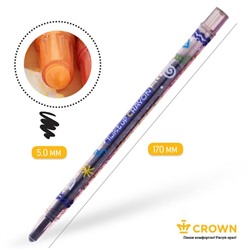 Мелки восковые Crown, 24 цвета, круглые, выкручивающийся стержень