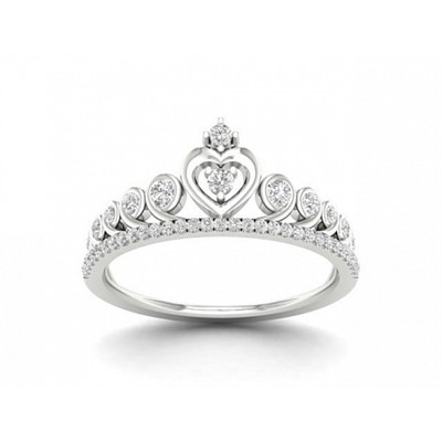 Кольцо с фианитом родированное серебро 925*