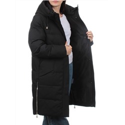 7715 BLACK Пальто зимнее женское (200 гр. холлофайбер)
