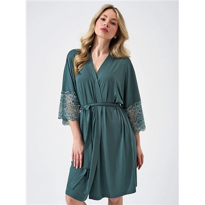 Женский  халат Флирт (кружево) 2451-Ви / Зеленый