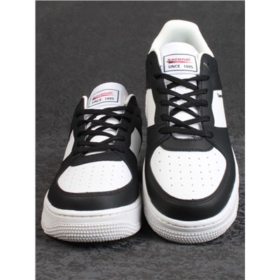 05-P112-4 BLACK/WHITE Кроссовки женские (искусственная кожа)