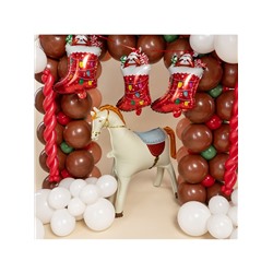 Воздушный шар фольгированный 3D 35" «Лошадка», кремовый, сатин