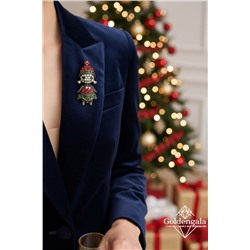 Брошь новогодняя "снегурочка" БР4 модель БРО/24 золото