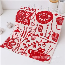 Zhiyang towel, four-layer cotton jacquard gauze, red cat hand wipe towel, soft absorbent kitchen towel factory price wholesale