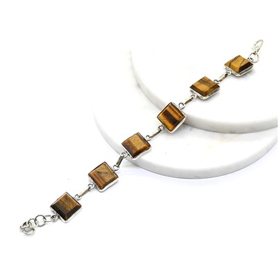 Браслет тигровый глаз, 16,5 см