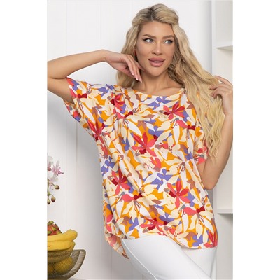 Блуза Маргоша (бежевая/цветы) Б13783-16М