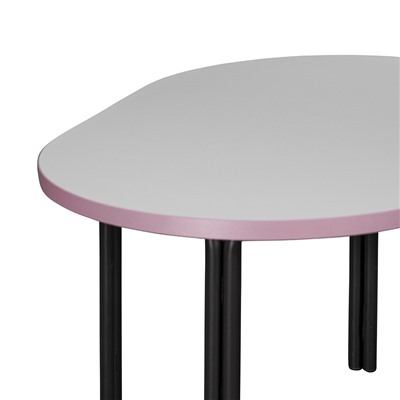 Столик кофейный Ror, 75х50 см, черный/серый/розовый