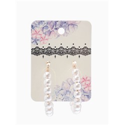 Серьги кольца с жемчугом QF «Нежность жемчуга», d=3.5 см, белые в золоте