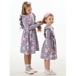 Детское платье "Красотка" / Розы на фиолетовом