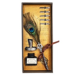 Набор подарочный: ручка перьевая, 5 наконечников, чернильница, держатель, L11 W4,5 H25,5 см