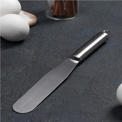 Кондитерская лопатка - палетка прямая Доляна, 27×3 см, рабочая часть 15 см, серебристая