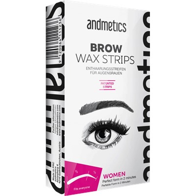 andmetics (Андметикс) BROW WAX STRIPS Women Enthaarungsstreifen Augenbrauen, 4 шт.