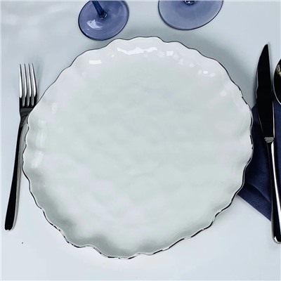 305-292 Набор из 6 тарелок 21,5см ВАНЕССА СЕРЕБРО в под.уп.(х8)Фарфор