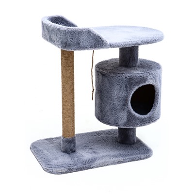 Комплекс для кошек с когтеточкой, лежанкой, джут, 58 х 38 х 70 см, серый