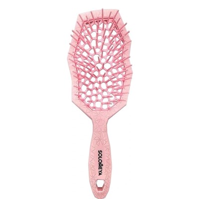 SOLOMEYA Расческа массажная с широкими зубьями РОЗОВАЯ