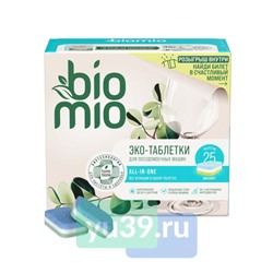 Таблетки для посудомоечной машины "BioMio BIO-TABS MULTI . Эвкалипт" 16гр/25 шт