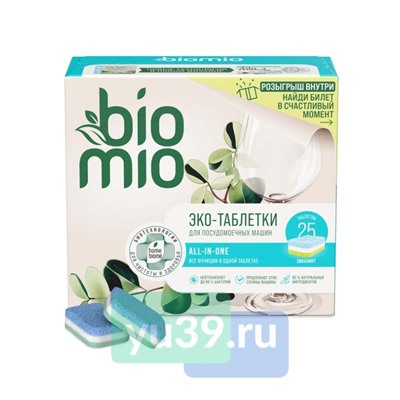 Таблетки для посудомоечной машины "BioMio BIO-TABS MULTI . Эвкалипт" 16гр/25 шт