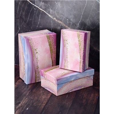 Набор подарочных коробок 3 в 1 «Amethyst», blue, 18*12*7-21*14*8.5-23*16*9.5