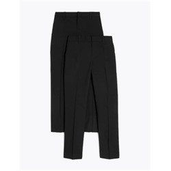 2pk Boys' Slim Leg School Trousers (2-18 Yrs)