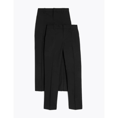 2pk Boys' Slim Leg School Trousers (2-18 Yrs)