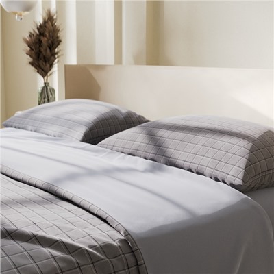 Постельное бельё Этель дуэт Gray cage 150х215см-2 шт, 225х240см, 50х70±3 см-2 шт, новосатин