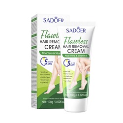 Крем для депиляции с Алоэ и витамином Е SADOER Flawless hair removal cream Aloe Vera and Vitamin E, 100 гр