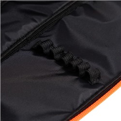 Пенал-футляр 95 х 205 х 45 мм, мягкий, текстильный, Calligrata, ПМК 27-20 Black, резинка на клапане, черный/оранжевый