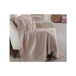 Покрывало Накидка на Диван 180x230 см. 100% Хлопок Koltuk Örtüsü Püsküllü Çizgili A.Bordo
