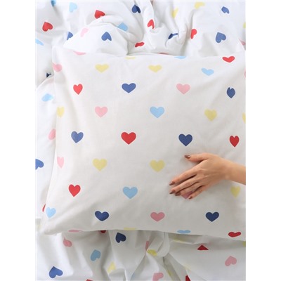 Постельное бельё «Этель» 2 сп Сolored Hearts 175×215 см, 200×220 см, 70×70 см-2 шт., поплин 125 г/м², хлопок100%