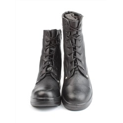 05-9005 BLACK Ботинки зимние мужские (натуральная кожа, искусственный мех)
