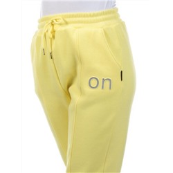 08 YELLOW Брюки спортивные женские на флисе (100% хлопок) 7986