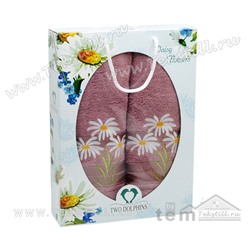 70x140 см. + 50x90 см. Махровый Набор Полотенец 2 шт/уп. Daisy Flowers TWO DOLPHINS