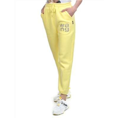 06 YELLOW Брюки спортивные женские на флисе (100% хлопок) 7986