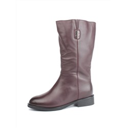 02-FI919-2M BROWN Сапоги зимние женские (натуральная кожа, натуральный мех)