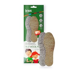 BRAUS Стельки детские зимние ALU WOOL KIDS(фольга+шерсть)(р.19-35)  БЕЗРАЗМЕРНЫЕ