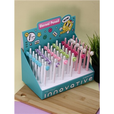 Вечный карандаш "Flower," mix, шоу-бокс 36 шт.