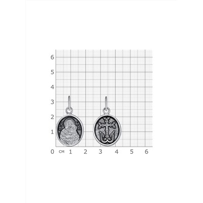 Образ (БМ Пряжевская) из серебра частичное чернение литье