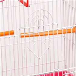 Клетка для птиц укомплектованная Bd-2/1d, 32 х 22 х 45 см, розовая
