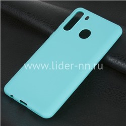 Задняя панель для Samsung Galaxy  A21 Силикон матовый (бирюза)