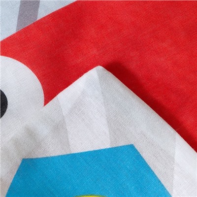Постельное бельё Синий трактор «Стройка» 112×147 см, 60×120+20 см, 40×60 см, 100% хлопок, бязь 125 г/м²