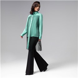 Рубашка комбинированное с сеткой, Срочно на обложку (бирюзовая)