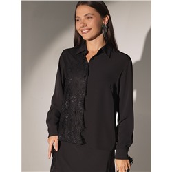 Блузка вечерняя из креп шифона с кружевом