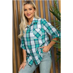 Рубашка Аланта (серо-зеленая) Б13397-18М