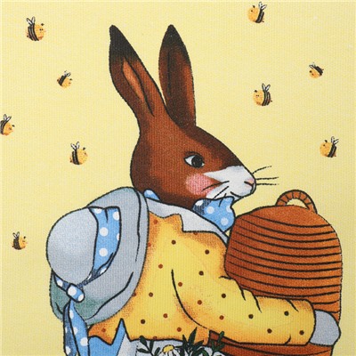 Набор кухонных полотенец Доляна Bee and bunny 2 шт., 28×46 см, рогожка, 100% хлопок, 160 г/м²